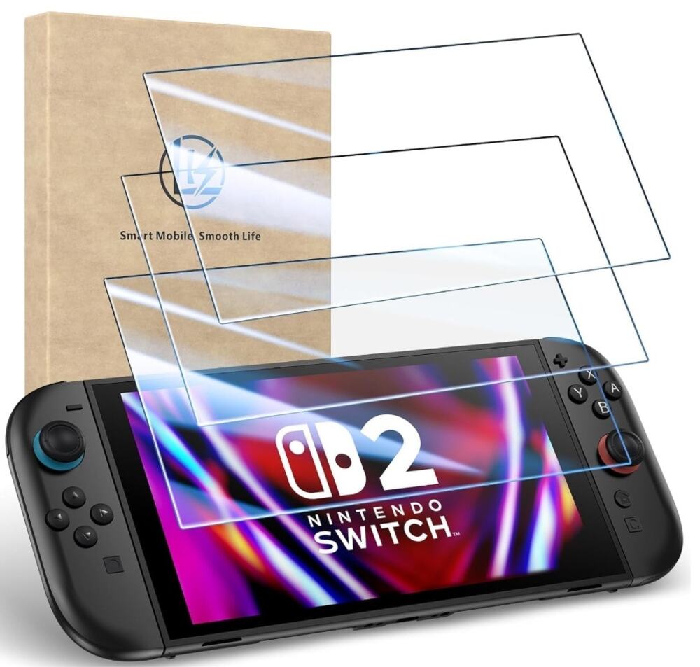 LK 3-Pack Tempered Glass Screen Protectors for Nintendo Switch 2 New